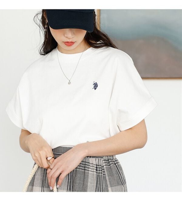 GeeRA（ジーラ）の「【新色追加】【ＵＳ．ＰＯＬＯ．ＡＳＳＮ】綿100％フレンチスリーブＴシャツ（Tシャツ）」｜詳細画像