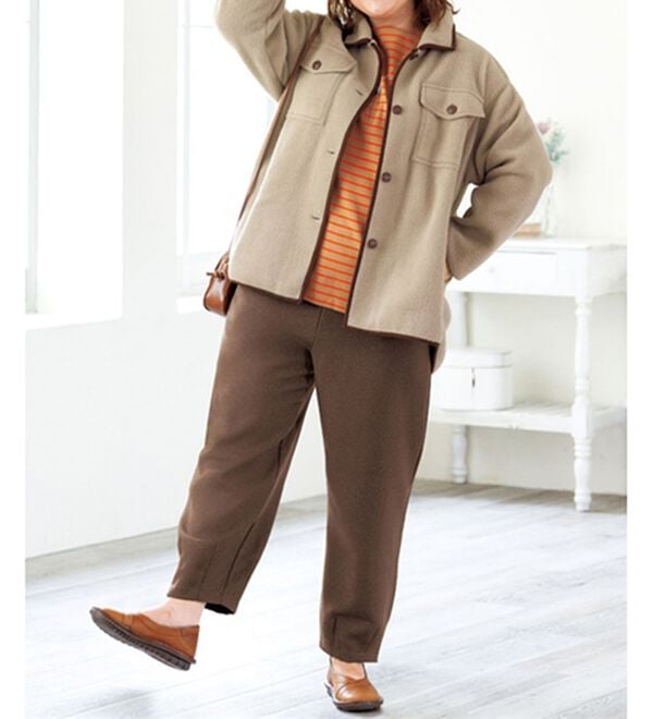 ルフラン（ルフラン）の「ウール見え素材の軽量コート（ハーフコート）」｜詳細画像