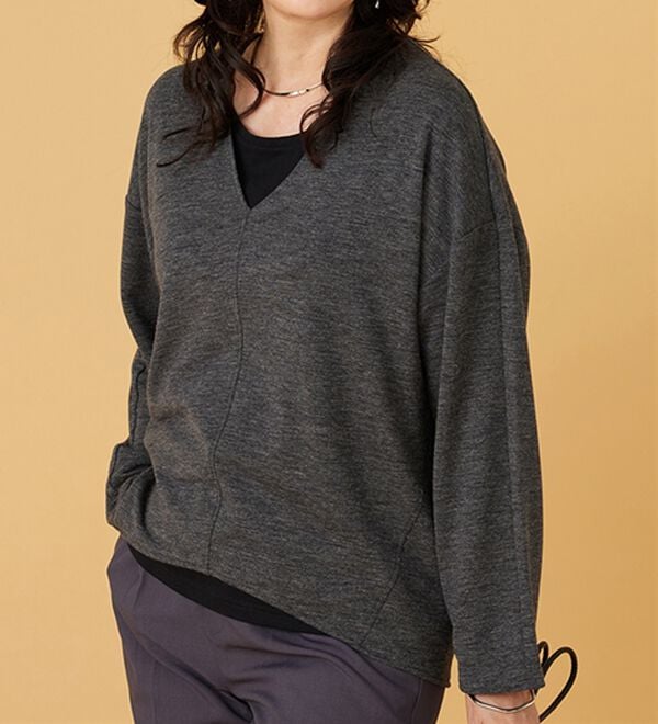 BELLUNA（ベルーナ）の「キレイ見えVネックプルオーバー（カットソー）」｜詳細画像