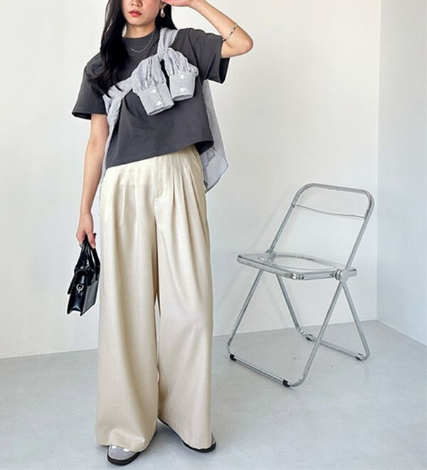 GeeRA（ジーラ）の「３タックワイドパンツ（フルレングスパンツ）」｜詳細画像