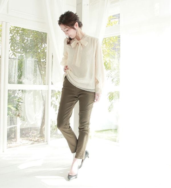 A HAPPY MARILYN（アハッピーマリリン）の「【Ｍ～８Ｌ】【選べる丈】のび～る ストレッチ ツイル 魔法の 美脚レギンスパンツ（スリム・スキニーパンツ）」｜詳細画像