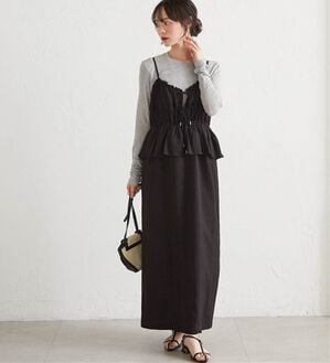 RANAN（ラナン）の「リボンギャザーペプラムナローワンピ（その他ワンピース）」｜１