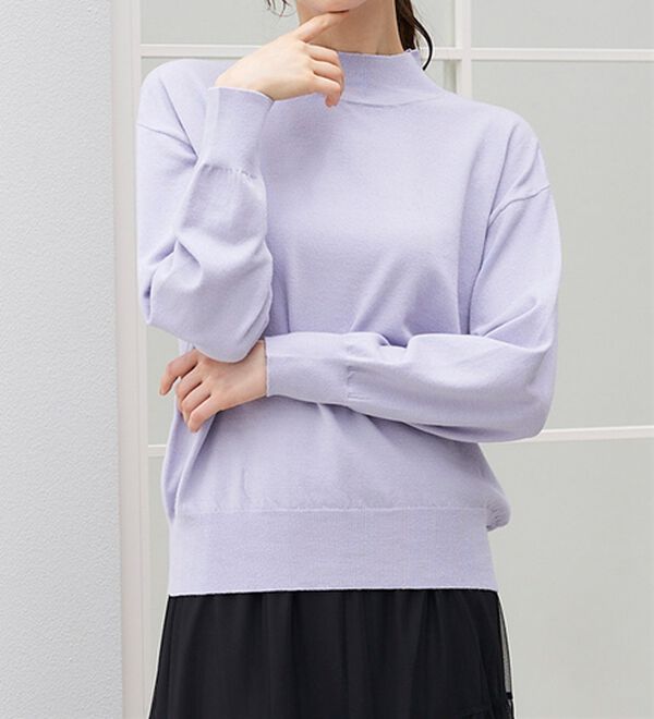 RANAN（ラナン）の「もちもちベーシックニット（Vネック・ハイネック）（ニット・セーター）」｜詳細画像