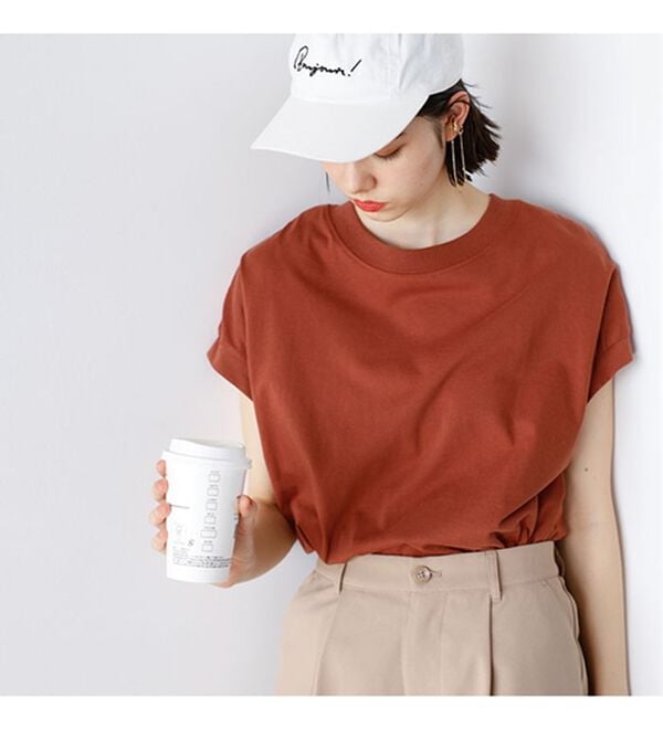 GeeRA（ジーラ）の「綿１００％フレンチスリーブチュニックＴシャツ（カットソー）」｜詳細画像