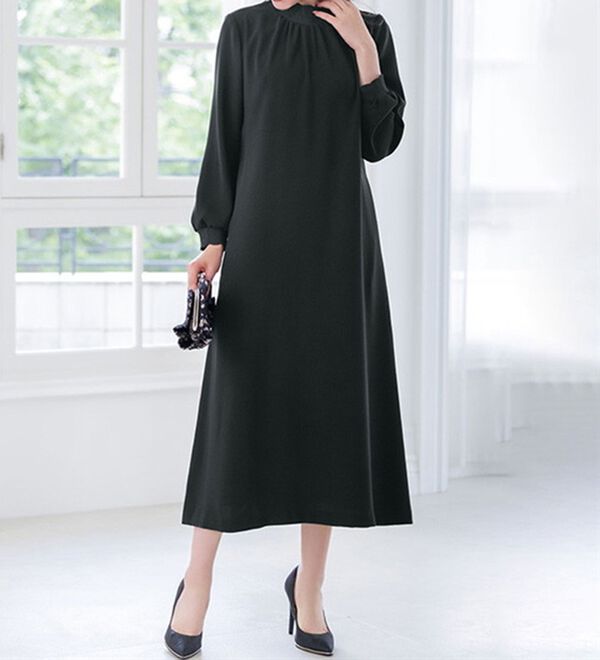 RANAN（ラナン）の「洗える！スカラップリブ使いロングワンピース（ロングワンピース）」｜詳細画像