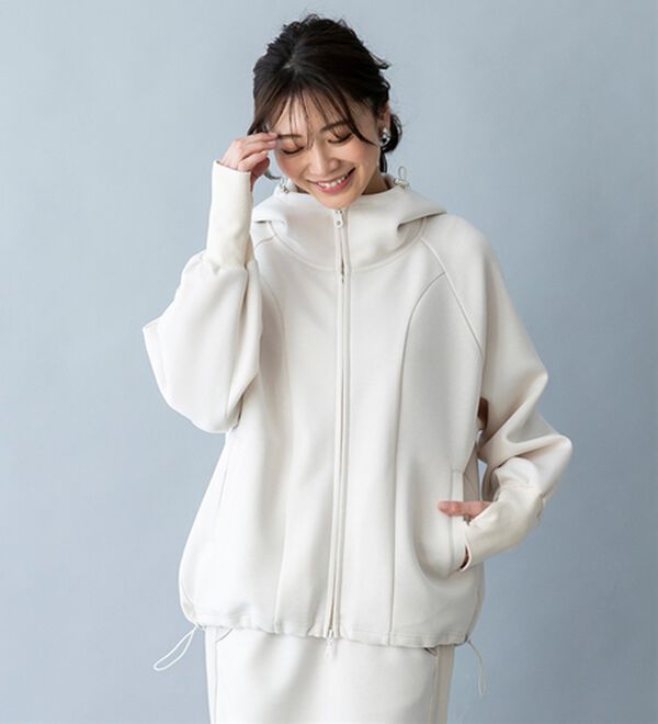 BELLUNA（ベルーナ）の「【ＳＭＡＲＴ　ＥＣＯ　ＪＥＲＳＥＹ】ダブルジップ切替パーカー（パーカー）」｜詳細画像