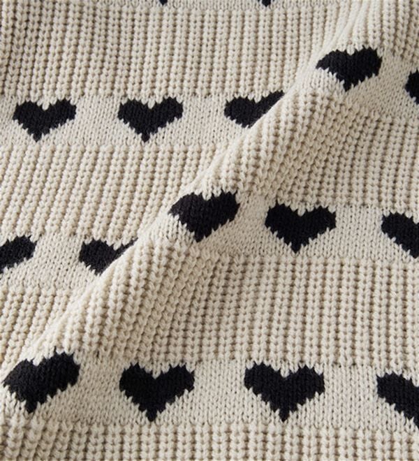 RANAN（ラナン）の「ハートライン柄ニットプルオーバー（ニット・セーター）」｜詳細画像