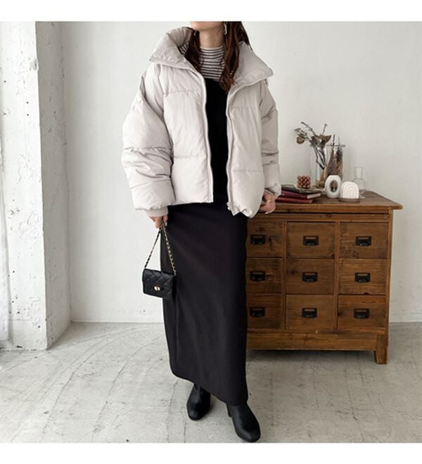 GeeRA（ジーラ）の「スタンドカラーフェイクダウンジャケット（ダウンコート・ジャケット・ベスト）」｜詳細画像