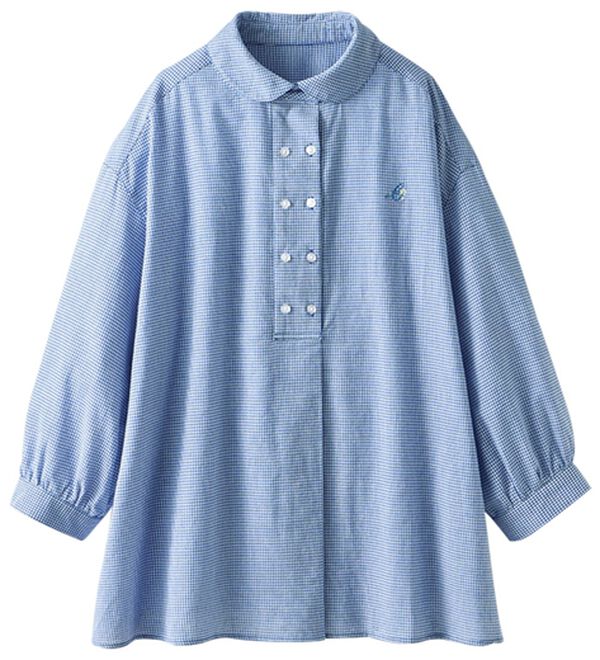 BELLUNA（ベルーナ）の「綿１００％ちび衿ボタン使いブラウス（ブラウス）」｜詳細画像