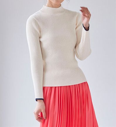 RANAN（ラナン）の「もちもちリブパイピングハイネックニット（ニット・セーター）」