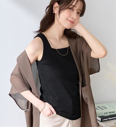 Viola e Viola（ヴィオラ エ ヴィオラ）の「保冷剤ポケット付スクエアタンクトップ（タンクトップ・キャミソール）」