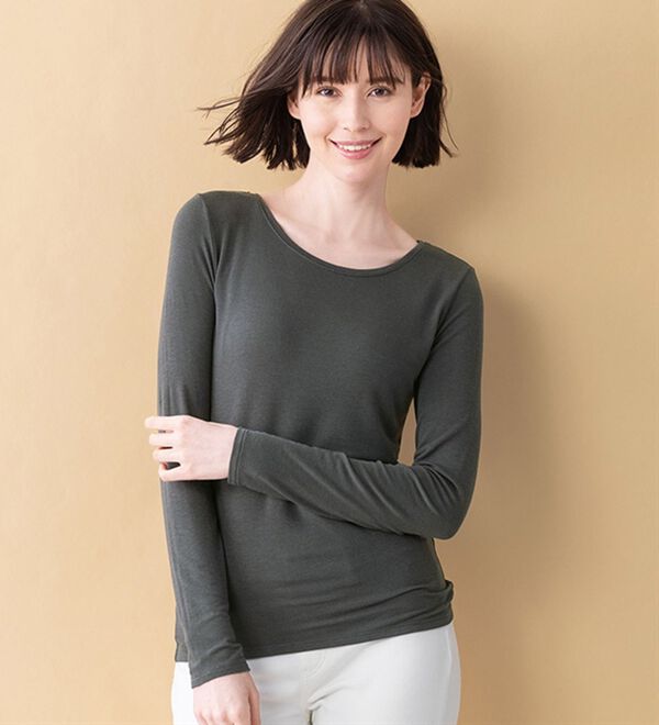 LAVIENNE（ラヴィエンヌ）の「カシミヤ入りクルーネックプルオーバー（肌着・インナーウェア）」｜詳細画像