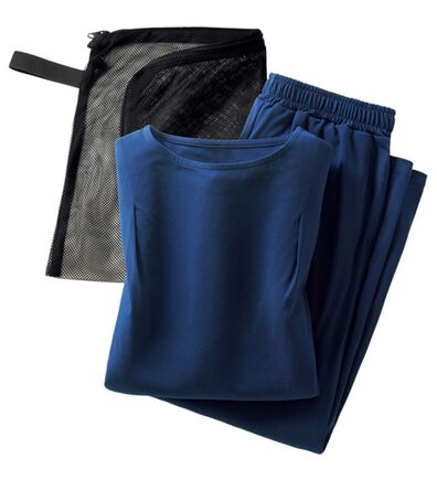 LAVIENNE（ラヴィエンヌ）の「ポーチに入れて洗える♪上品トラベルセットアップ（パジャマ・ルームウェア）」