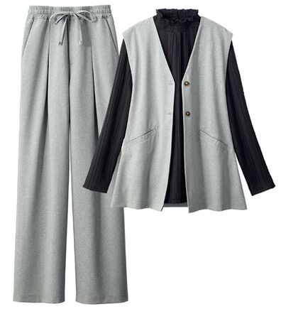 ルフラン（ルフラン）の「【３点セット】軽やか上品！３点セットアップ（パンツスーツ）」