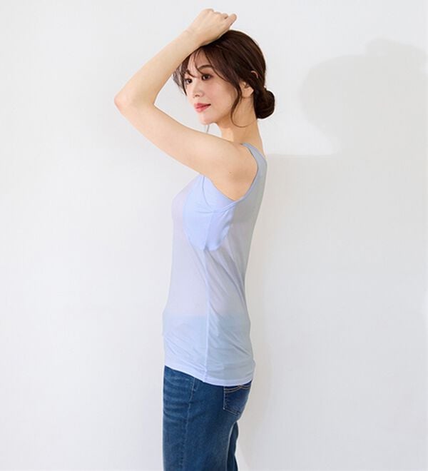 LAVIENNE（ラヴィエンヌ）の「【暑がりさん必見！】瞬間ひんやり冷感！タンクトップインナー＜さらりラボ＞（肌着・インナーウェア）」｜詳細画像