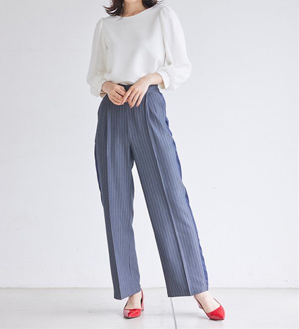 RANAN（ラナン）の「サイドラインシルエットパンツ（フルレングスパンツ）」｜詳細画像