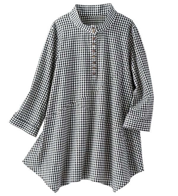 BELLUNA（ベルーナ）の「【３枚組】綿１００％スラブ素材切替ブラウス（ブラウス）」｜詳細画像