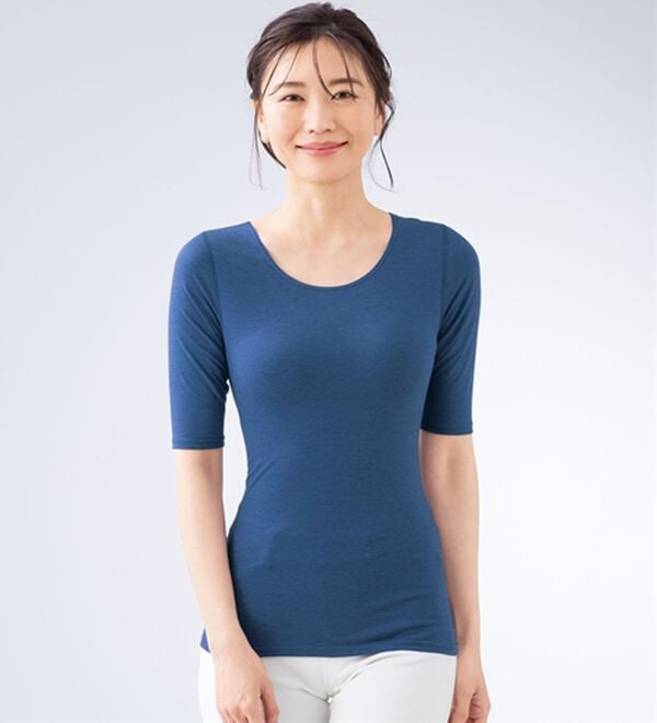 LAVIENNE（ラヴィエンヌ）の「肩に効く！猫背をケアする綿混インナー（肌着・インナーウェア）」｜詳細画像