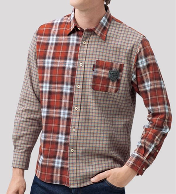 「＜インスパイア＞パッチワークデザインシャツ（メンズシャツ）」｜詳細画像