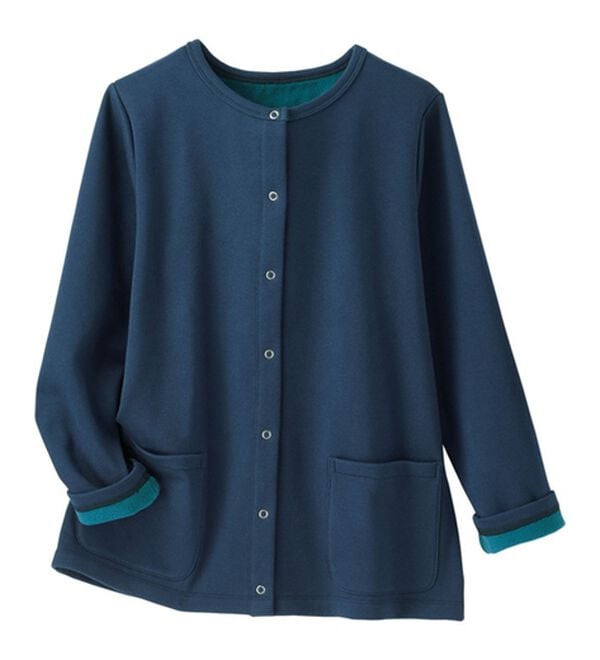 BELLUNA（ベルーナ）の「パチパチしにくい！静電気防止裏フリース配色カーディガン（その他カーディガン）」｜詳細画像