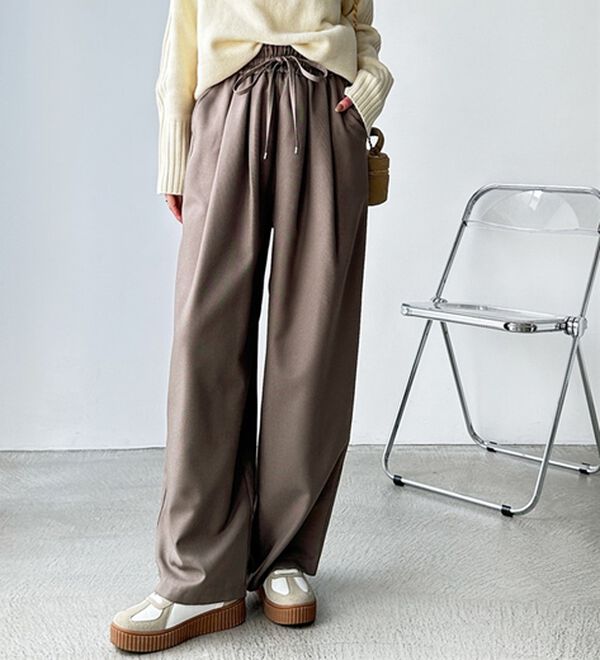 GeeRA（ジーラ）の「ウールライクダブルタックイージーパンツ（フルレングスパンツ）」｜詳細画像