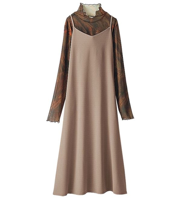 BELLUNA（ベルーナ）の「シアープルオーバー付！ワンピースアンサンブル（その他ワンピース）」｜詳細画像