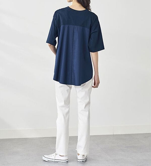 BELLUNA（ベルーナ）の「異素材切替裾ボタンデザインプルオーバー（カットソー）」｜詳細画像