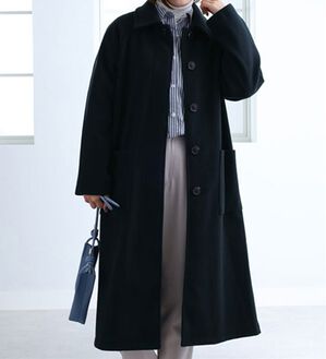 BELLUNA（ベルーナ）の「ウール調ステンカラーロングコート（ロングコート）」｜ネイビー