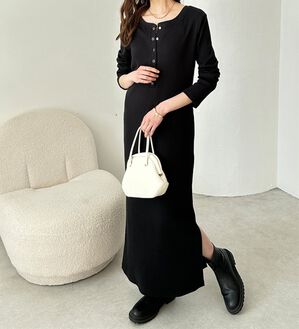 GeeRA（ジーラ）の「全骨格対応！前後2WAY細見えリブワンピース（カットソーワンピース）」｜詳細画像