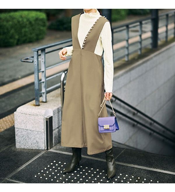 RANAN（ラナン）の「パールビジュー付ジャンパースカート（ジャンパースカート）」｜詳細画像