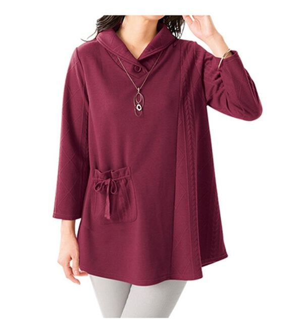 ルフラン（ルフラン）の「【２色組】ケーブル切替チュニック（チュニック）」｜詳細画像