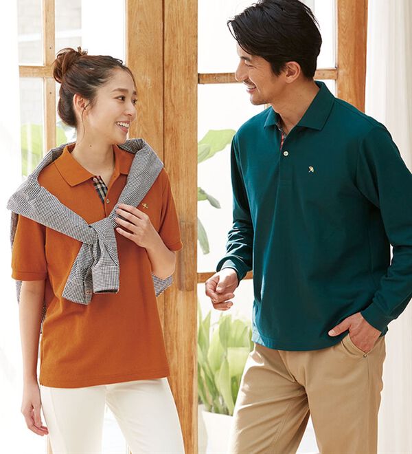 「＜アーノルド　パーマー＞ワンポイント刺しゅう鹿の子ポロシャツ（長袖・半袖）（メンズポロシャツ）」｜詳細画像