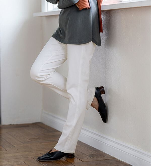 BELLUNA（ベルーナ）の「【選べる裏側】ぐん伸びニットデニムパンツ（フルレングスパンツ）」｜詳細画像