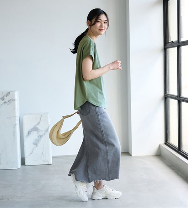 BELLUNA（ベルーナ）の「ひんやリッチコットン大人のゆったりドルマンＴシャツ（カットソー）」｜詳細画像