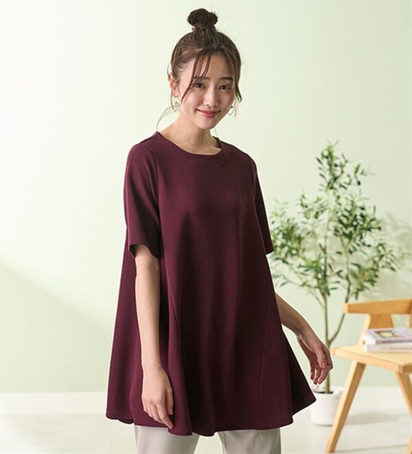 BELLUNA（ベルーナ）の「ひんやり！ポコポコエンボス素材－３ｋｇ見えチュニック（チュニック）」｜詳細画像