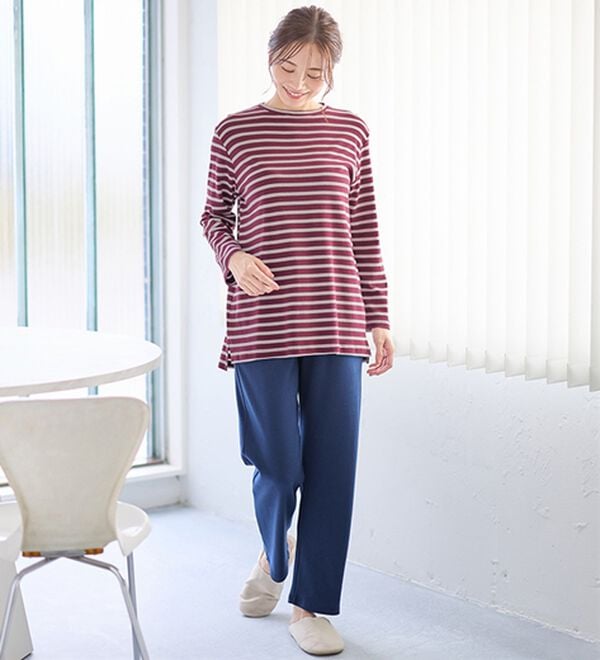 LAVIENNE（ラヴィエンヌ）の「【とろける肌心地】綿１００％あったかスムースパジャマ（パジャマ・ルームウェア）」｜詳細画像