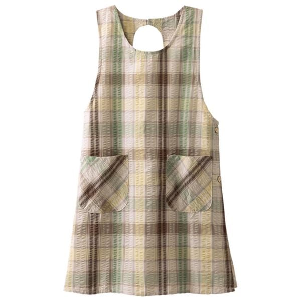 LAVIENNE（ラヴィエンヌ）の「【３色組】サッカー素材の涼やかチェックエプロン（エプロン）」｜詳細画像