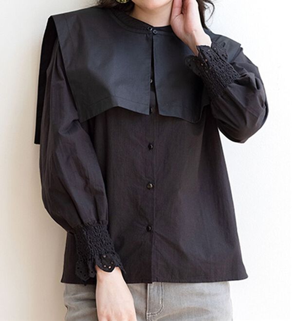 RANAN（ラナン）の「２ｗａｙ衿デザインブラウス（ブラウス）」｜詳細画像