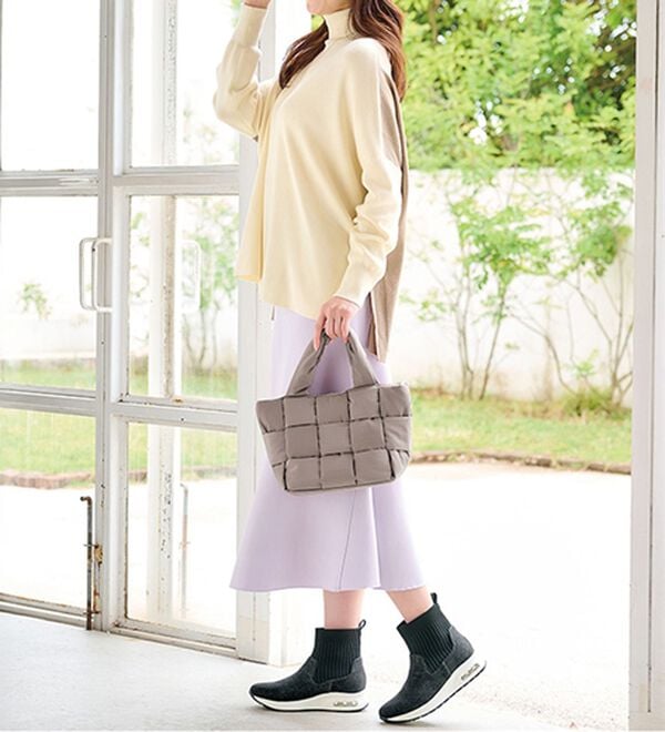 BELLUNA（ベルーナ）の「編み込みダブルフェイス手提げ（ハンドバッグ）」｜詳細画像