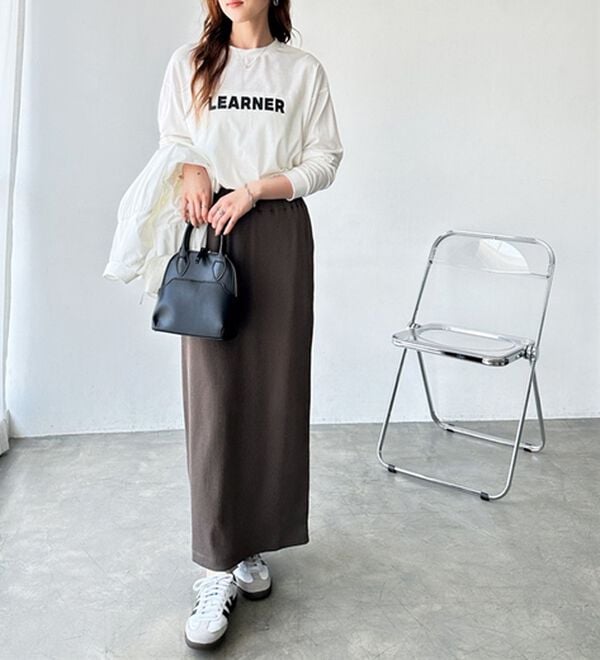 GeeRA（ジーラ）の「【着回し力◎】楽ちんすっきり見え！リブロングスカート（ロングスカート）」｜詳細画像