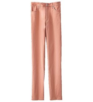 BELLUNA（ベルーナ）の「ヒンヤリ速乾！綿サテンストレッチカラーパンツ（フルレングスパンツ）」｜コーラル