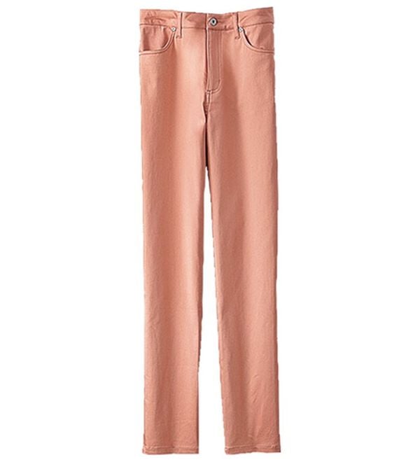 BELLUNA（ベルーナ）の「ヒンヤリ速乾！綿サテンストレッチカラーパンツ（フルレングスパンツ）」｜コーラル