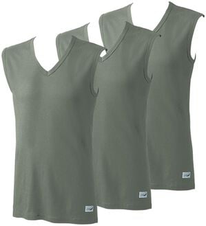 「【３枚組】＜クロコダイル＞夏用さらっと着心地の綿１００％インナー（メンズ肌着・インナーウェア）」｜グレー3枚組 スリーブレスV首