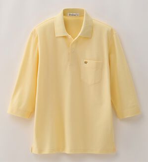 「＜ゴールデンベア＞上質国産ポロシャツ　選べる袖丈（半袖・７分袖）（メンズシャツ）」｜クリーム(7分袖)
