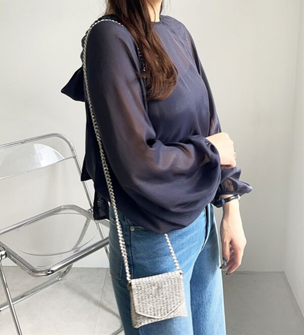 GeeRA（ジーラ）の「バックリボンシアーブラウス（ブラウス）」｜詳細画像