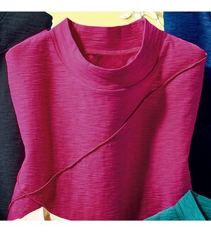 ルフラン（ルフラン）の「ひんやり綿１００％スラブカットソー（カットソー）」｜フューシャピンク