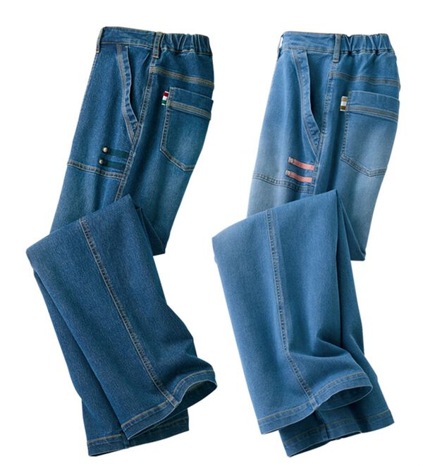 ルフラン（ルフラン）の「【２本組】雨の日もルン♪はっ水軽やかデニム（フルレングスパンツ）」｜詳細画像