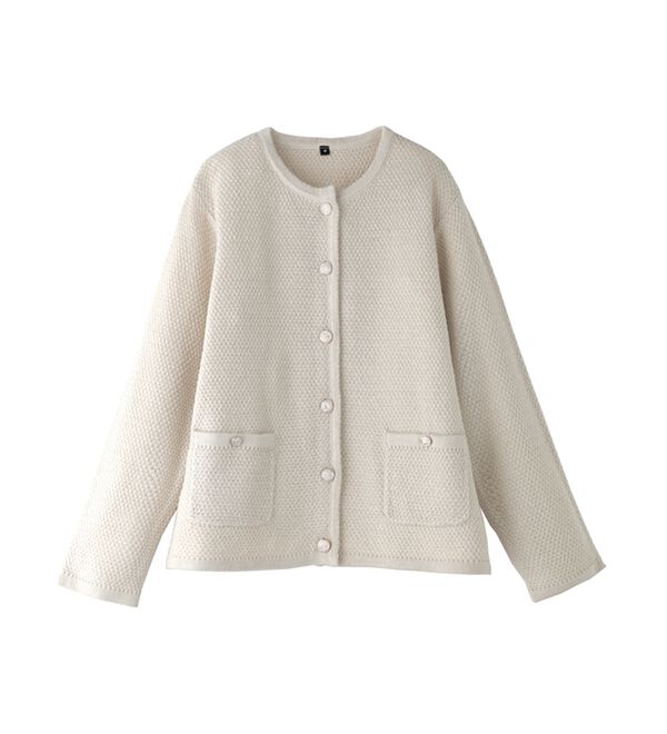 BELLUNA（ベルーナ）の「ツイード調金ボタンニットカーディガン（その他スーツ）」｜詳細画像