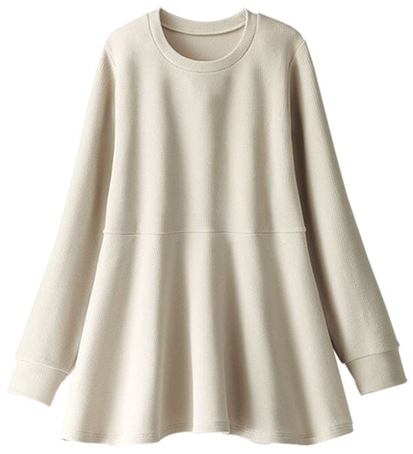 BELLUNA（ベルーナ）の「裏起毛ふくれジャカードペプラムチュニック（チュニック）」｜詳細画像