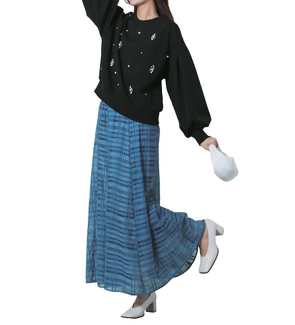 RANAN（ラナン）の「シアーチェックスカート（ロングスカート）」｜詳細画像